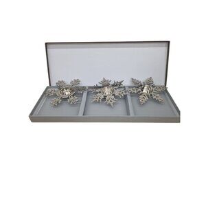 Restoration Hardware Snowflake Tealight Metal Candle Holders Set Of Three